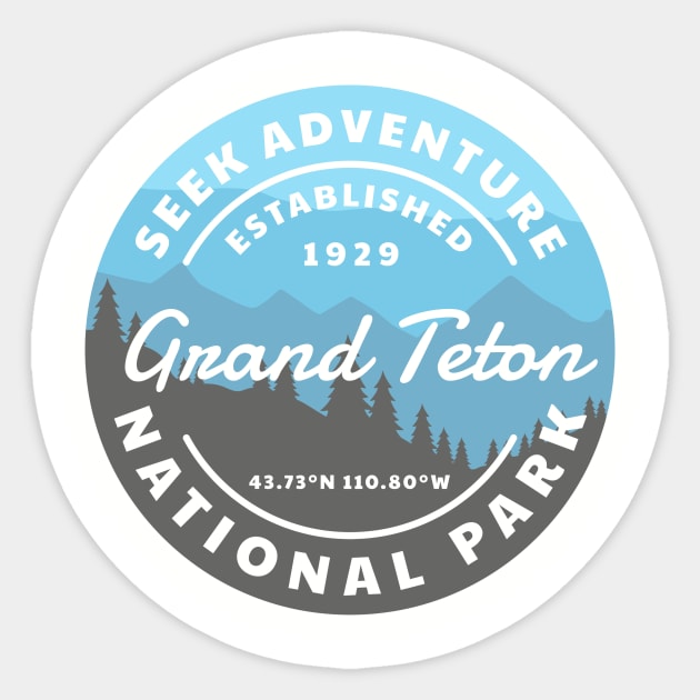 Grand Teton National Park Retro Sticker by roamfree